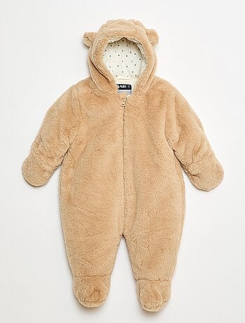 Buzo polar con capucha efecto peluche
