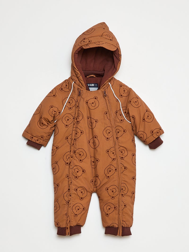 Buzo polar impermeable con doble forro para bebé Marron - Kiabi