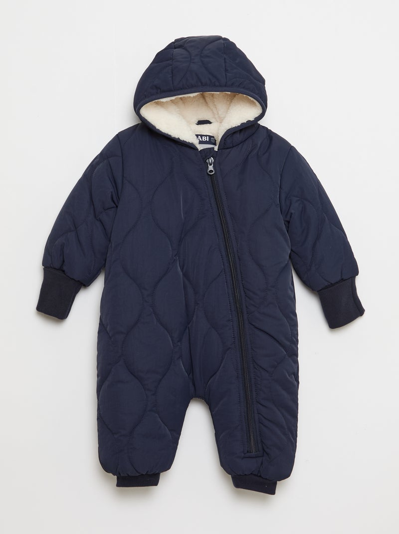 Buzo polar sin pies con forro efecto borreguito Azul - Kiabi