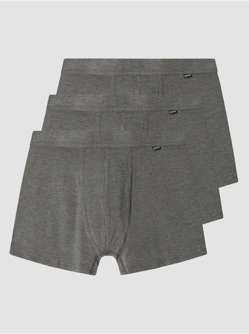 B?xer con cintura el?stica en tejido de modal Gris gris antracita - Kiabi