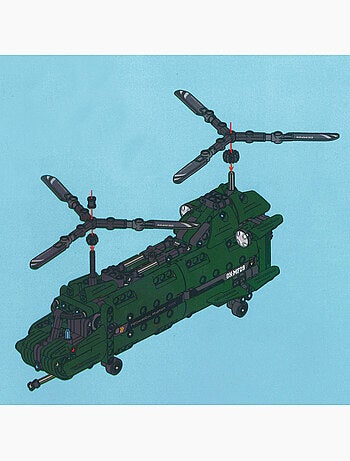 Bym helicóptero de juguete 2 en 1 desmontable 393 piezas