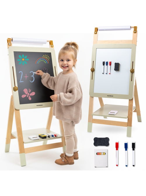 Caballete educativo de madera ajustable 3 en 1 - Kiabi Caballete educativo de madera ajustable 3 en 1 - Kiabi