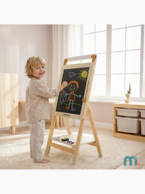 Caballete educativo de madera ajustable 3 en 1 - Kiabi Caballete educativo de madera ajustable 3 en 1 - Kiabi