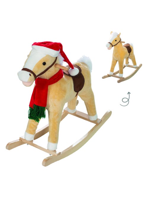 Caballo balancín con gorro y bufanda navideña - efectos sonoros - 'Roba' - Kiabi