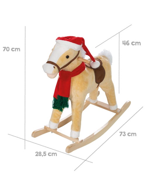 Caballo balancín con gorro y bufanda navideña - efectos sonoros - 'Roba' - Kiabi