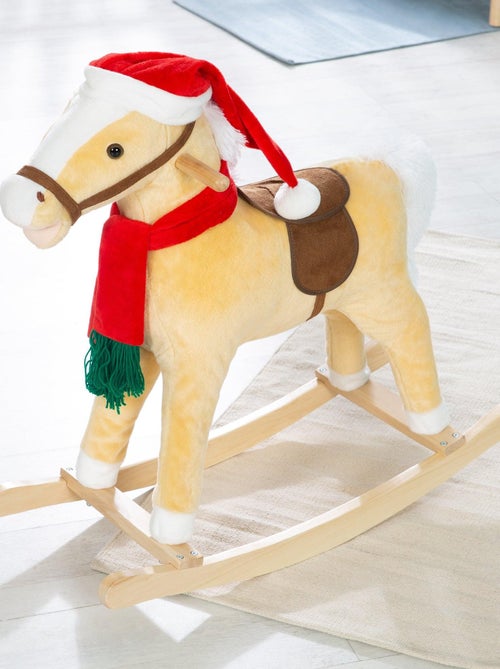 Caballo balancín con gorro y bufanda navideña - efectos sonoros - 'Roba' - Kiabi