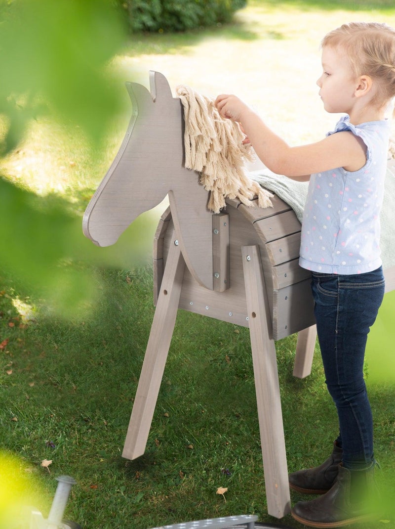 Caballo de jardín en madera maciza resistente para niños 'Roba outdoor+' Gris - Kiabi