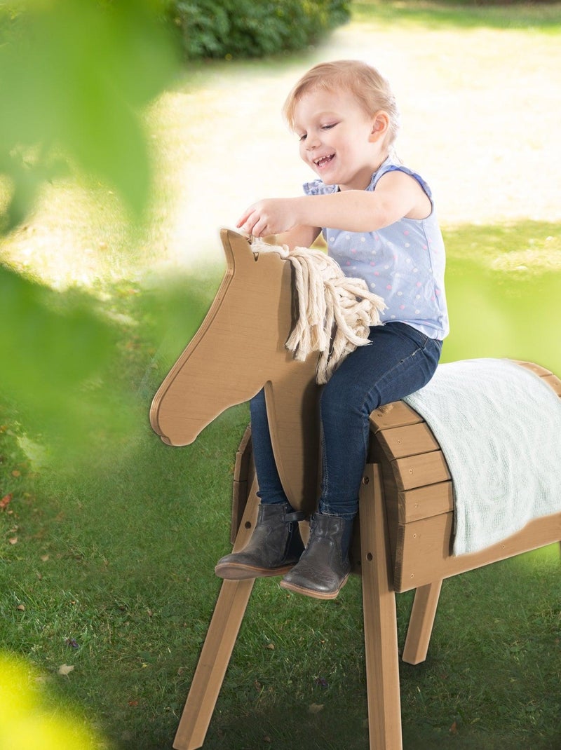 Caballo de jardín en madera maciza resistente para niños 'Roba outdoor+' Marrón - Kiabi