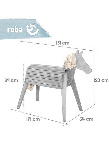 Caballo de jardín para niños - madera maciza resistente 'Roba outdoor+'