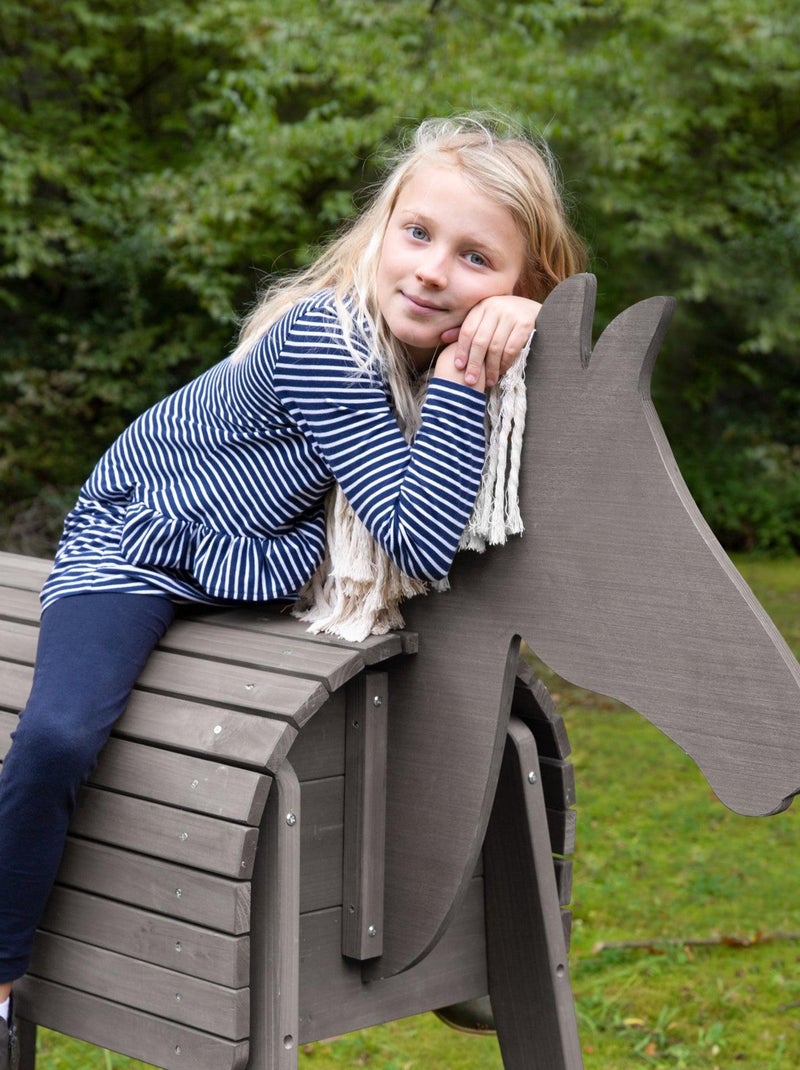 Caballo de jardín para niños - madera maciza resistente 'Roba outdoor+' Gris - Kiabi