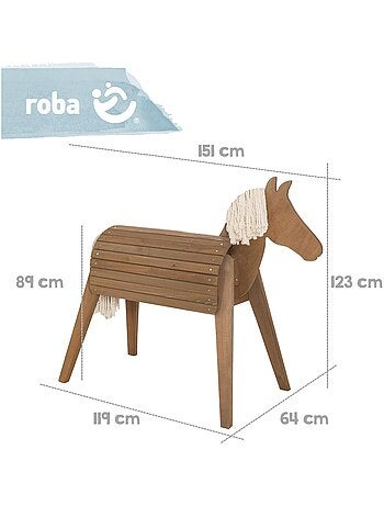 Caballo de jardín para niños - madera maciza resistente 'Roba outdoor+'