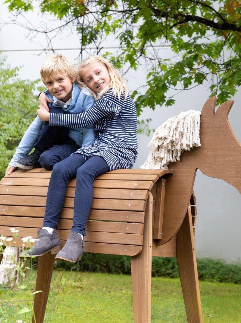 Caballo de jardín para niños - madera maciza resistente 'Roba outdoor+' Marrón - Kiabi