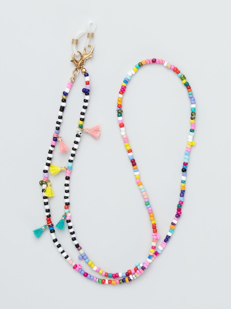 Cadena para gafas de perlas multicolores multicolor - Kiabi