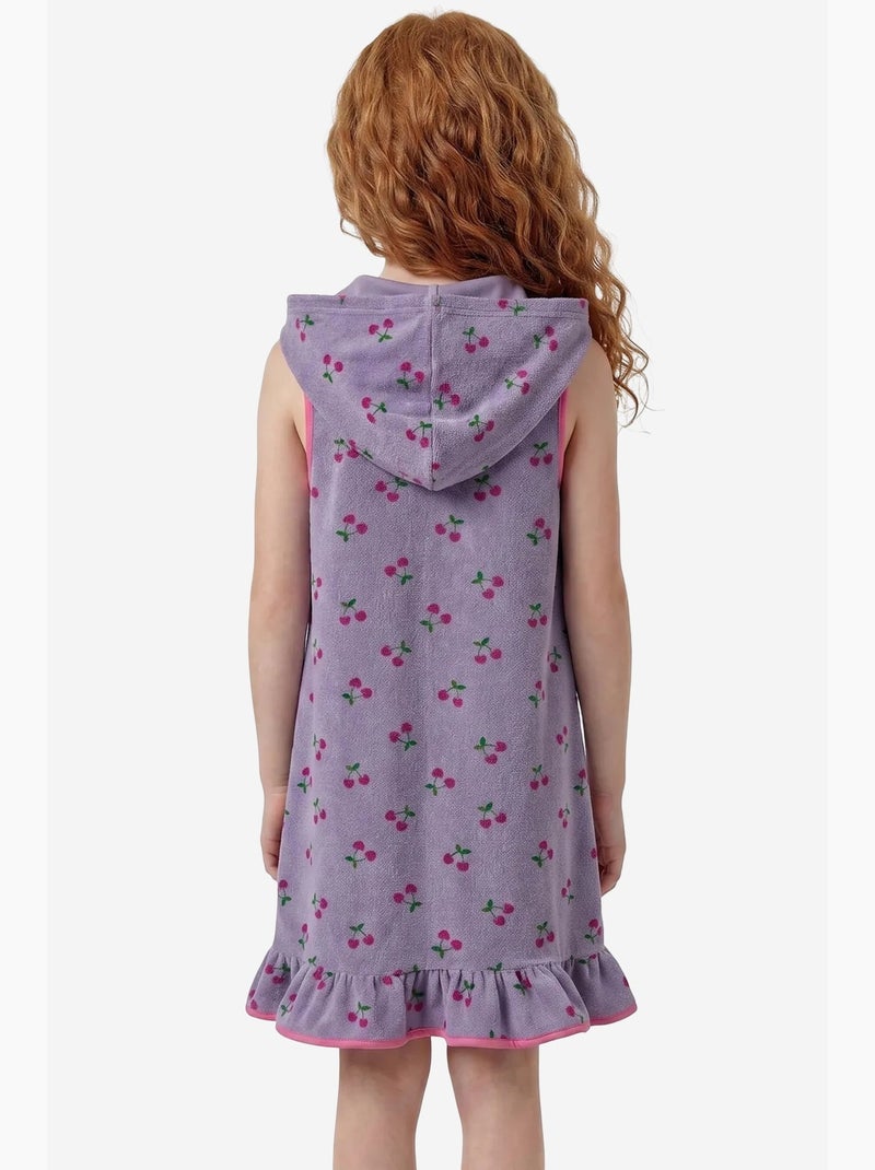 Caftán de playa con estampado de cerezas penti Lavanda - Kiabi