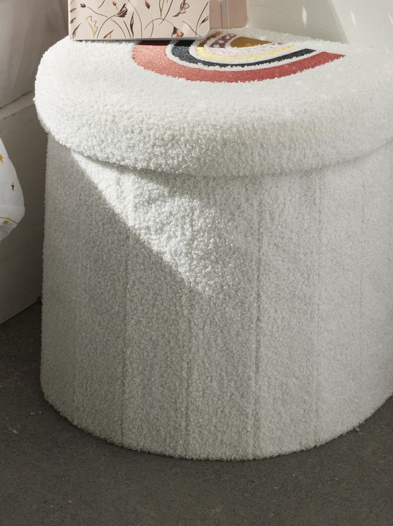 Caja de almacenaje con arcoíris de punto de rizo Beige - Kiabi
