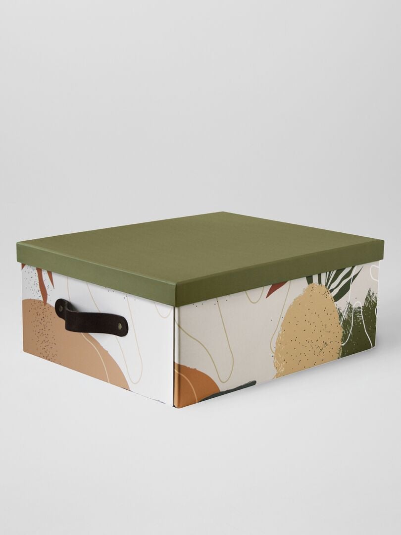 Caja de almacenaje con tapa caqui - Kiabi