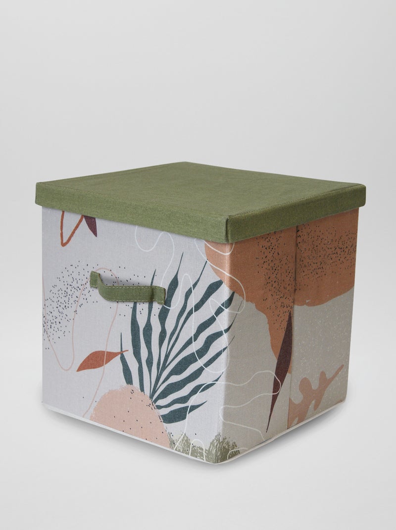 Caja de almacenaje con tapa caqui - Kiabi
