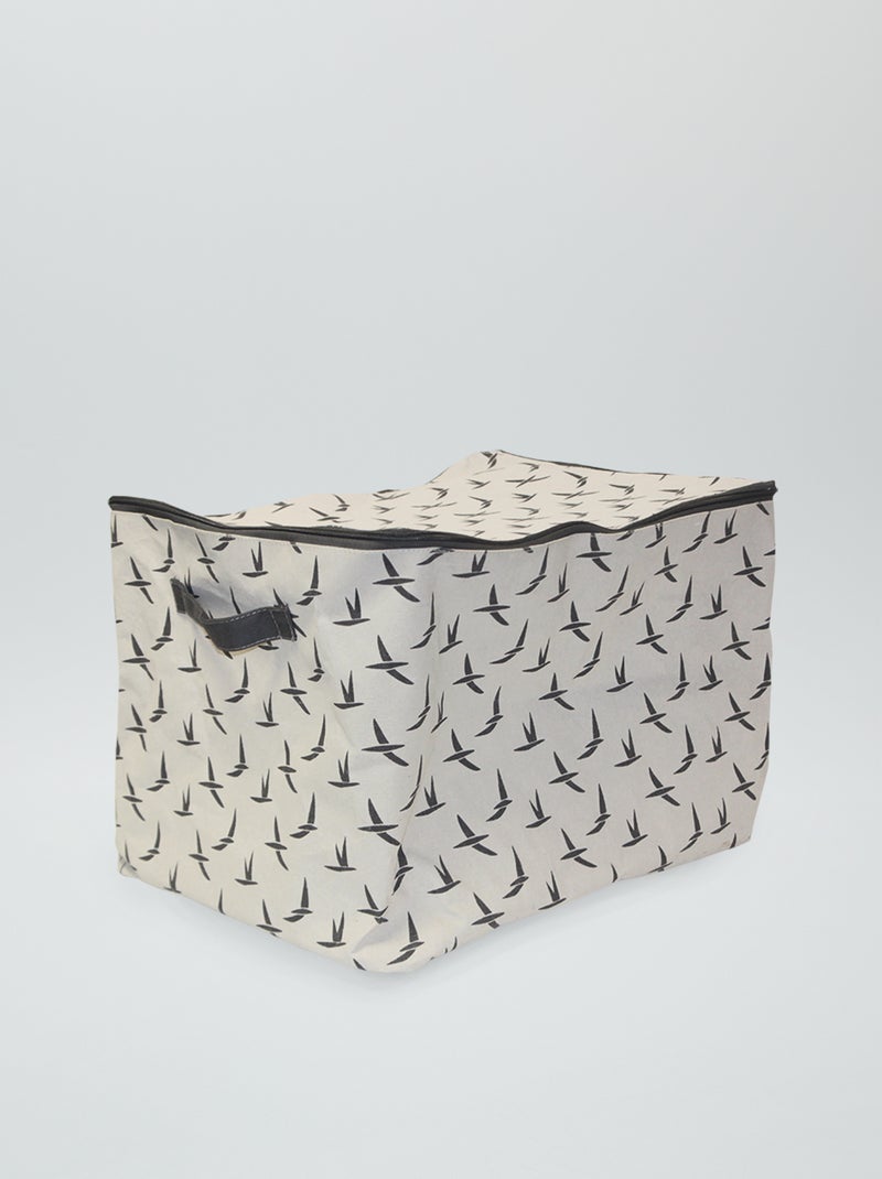 Caja de almacenaje de tela blanco/gris - Kiabi