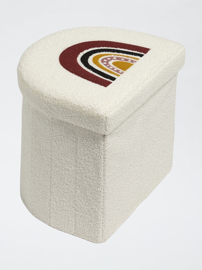 Caja de almacenamiento arcoíris en malla buclé Beige - Kiabi