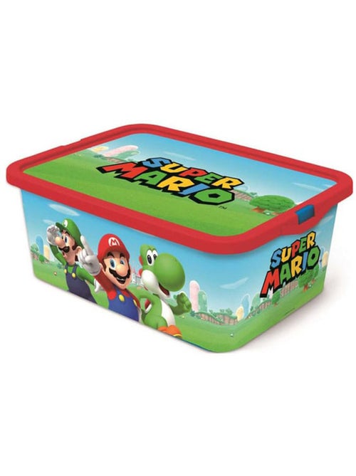Caja de almacenamiento con tapa de clic super mario – 13 l nintendo - Kiabi