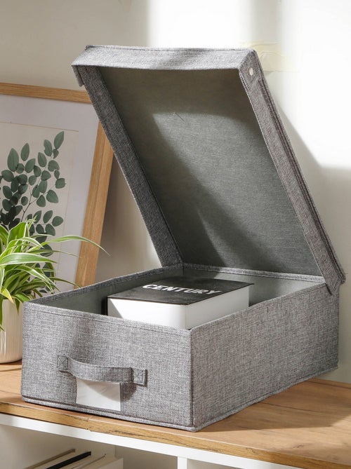 Caja de almacenamiento de lino con tapa - Kiabi
