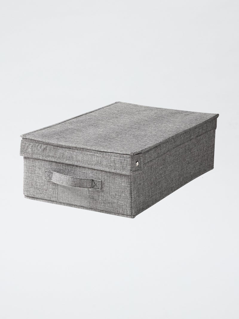 Caja de almacenamiento de lino con tapa Gris - Kiabi