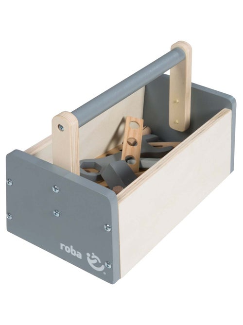 Caja de herramientas en madera para niños - 22 piezas - caja de bricolaje 'Roba' - Kiabi