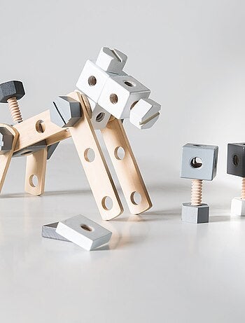 Caja de herramientas en madera para niños - 46 piezas - caja de bricolaje 'Roba'