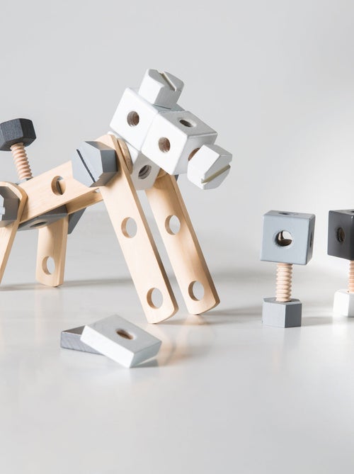 Caja de herramientas en madera para niños - 46 piezas - caja de bricolaje 'Roba' - Kiabi