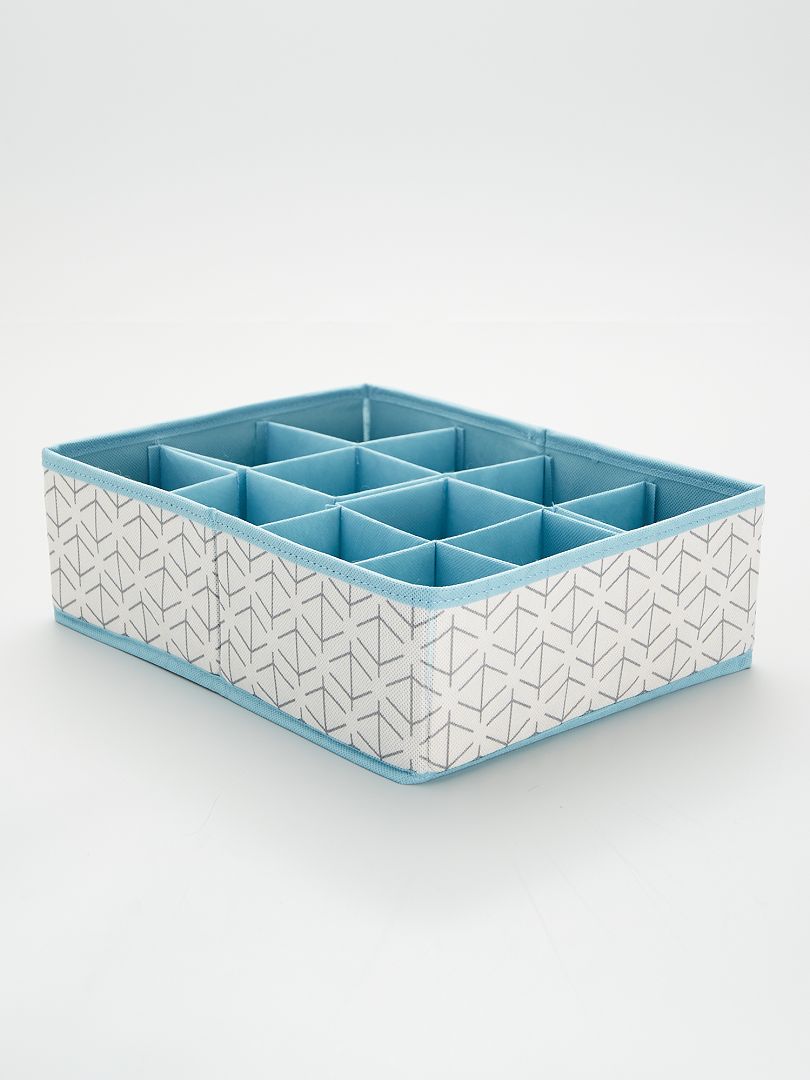 Caja de ordenación de tela blanco/azul - Kiabi