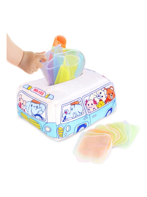 Caja de telas - Juego de estimulación temprana - Kiabi Caja de telas - Juego de estimulación temprana - Kiabi