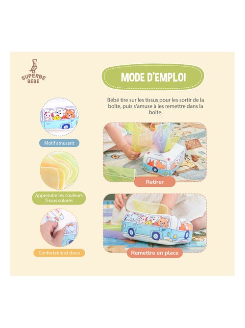 Caja de telas - Juego de estimulación temprana - Kiabi Caja de telas - Juego de estimulación temprana - Kiabi