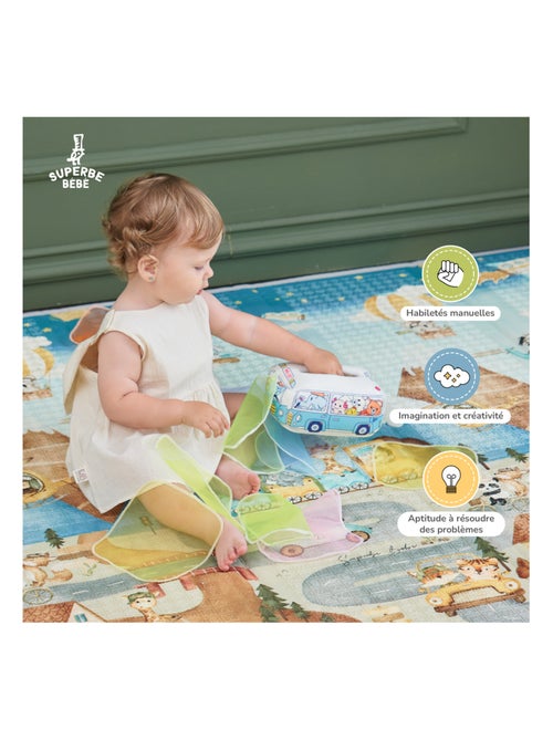Caja de telas - Juego de estimulación temprana - Kiabi Caja de telas - Juego de estimulación temprana - Kiabi
