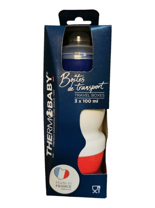 Caja de transporte de leche Thermobaby con 3 compartimentos apilables, 3x100 ml - Kiabi Caja de transporte de leche Thermobaby con 3 compartimentos apilables, 3x100 ml - Kiabi