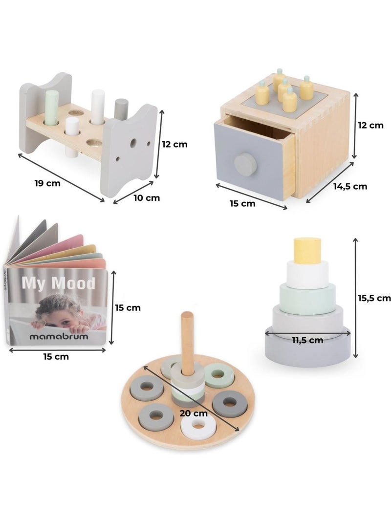 Caja educativa montessori madera 6 juguetes aprendizaje mamabrum N/D - Kiabi