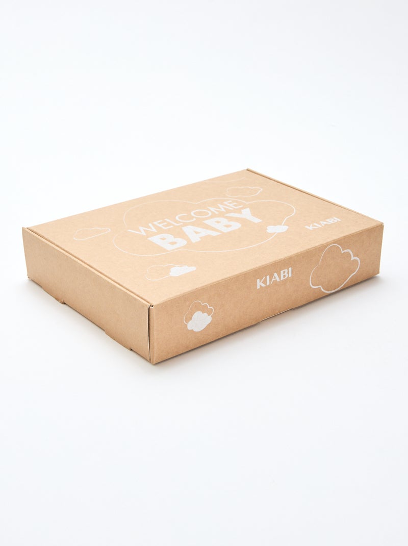 CAJA REGALO chaleco + pantalón + calcetines + gorro + babero Beige - Kiabi