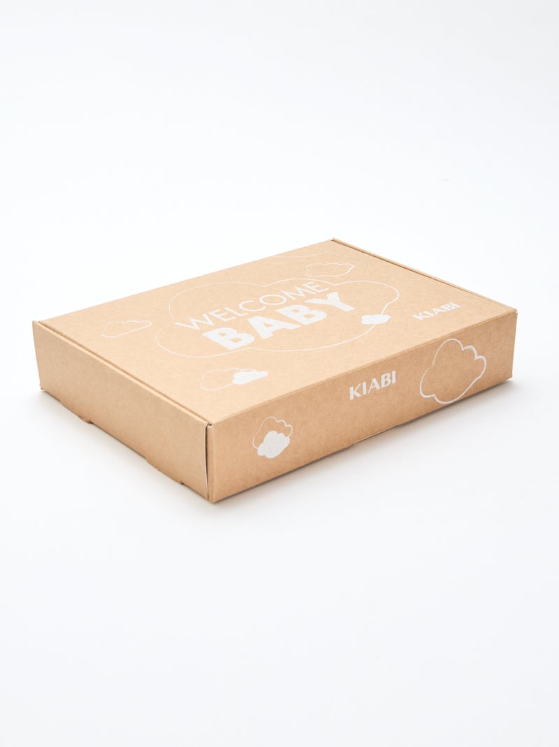 CAJA REGALO chaleco + pantalón + calcetines + gorro + babero Blanco - Kiabi