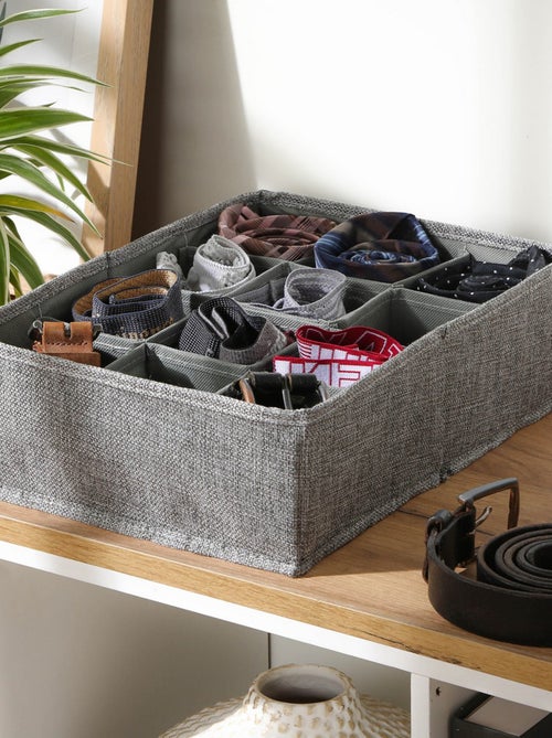 Cajón organizador de lino - 12 compartimentos - Kiabi