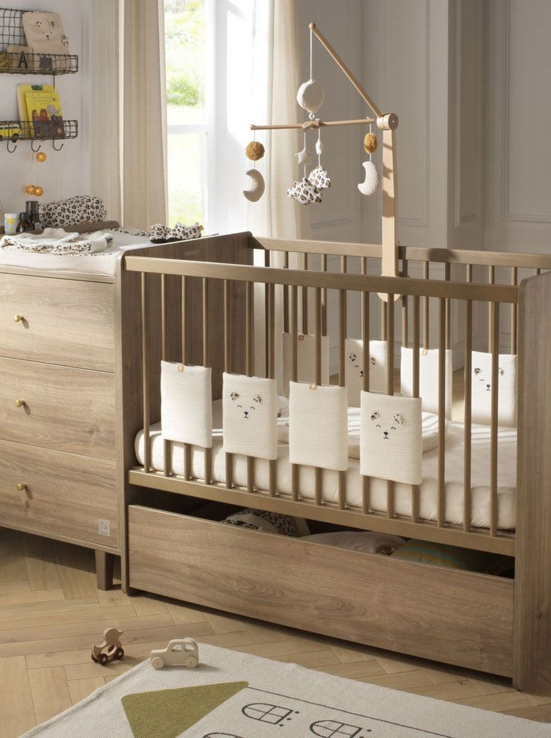 Cajón para cuna combinada convertible, roble decoración madera - SAUTHON Marrón - Kiabi