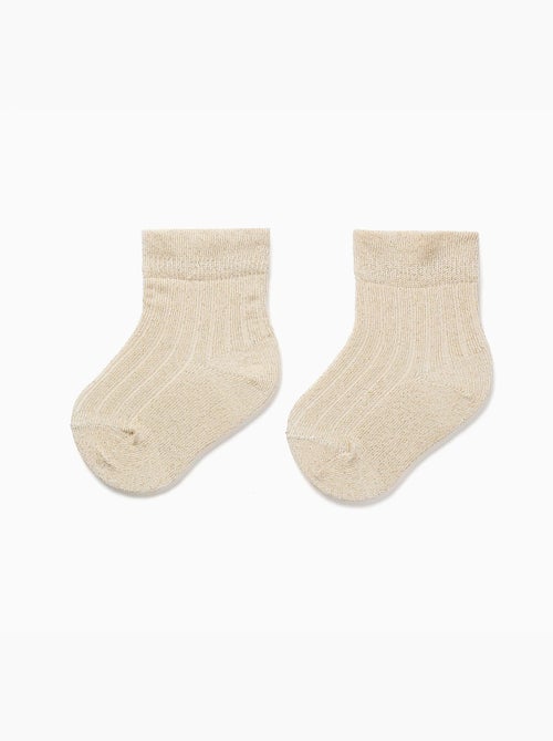 Calcetines acanalados con lurex y volantes - Kiabi