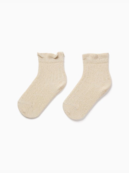 Calcetines acanalados con lurex y volantes - Kiabi