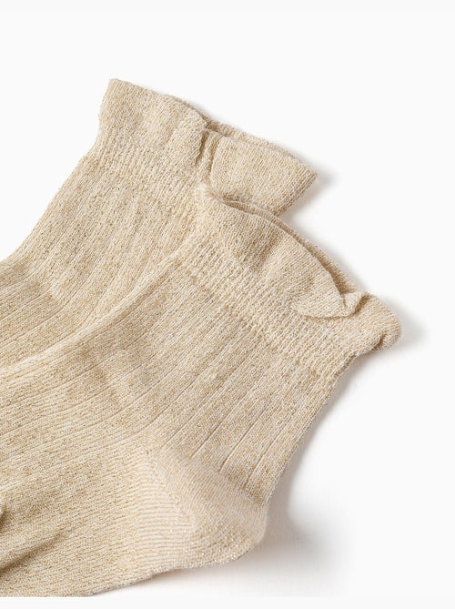 Calcetines acanalados con lurex y volantes - Kiabi
