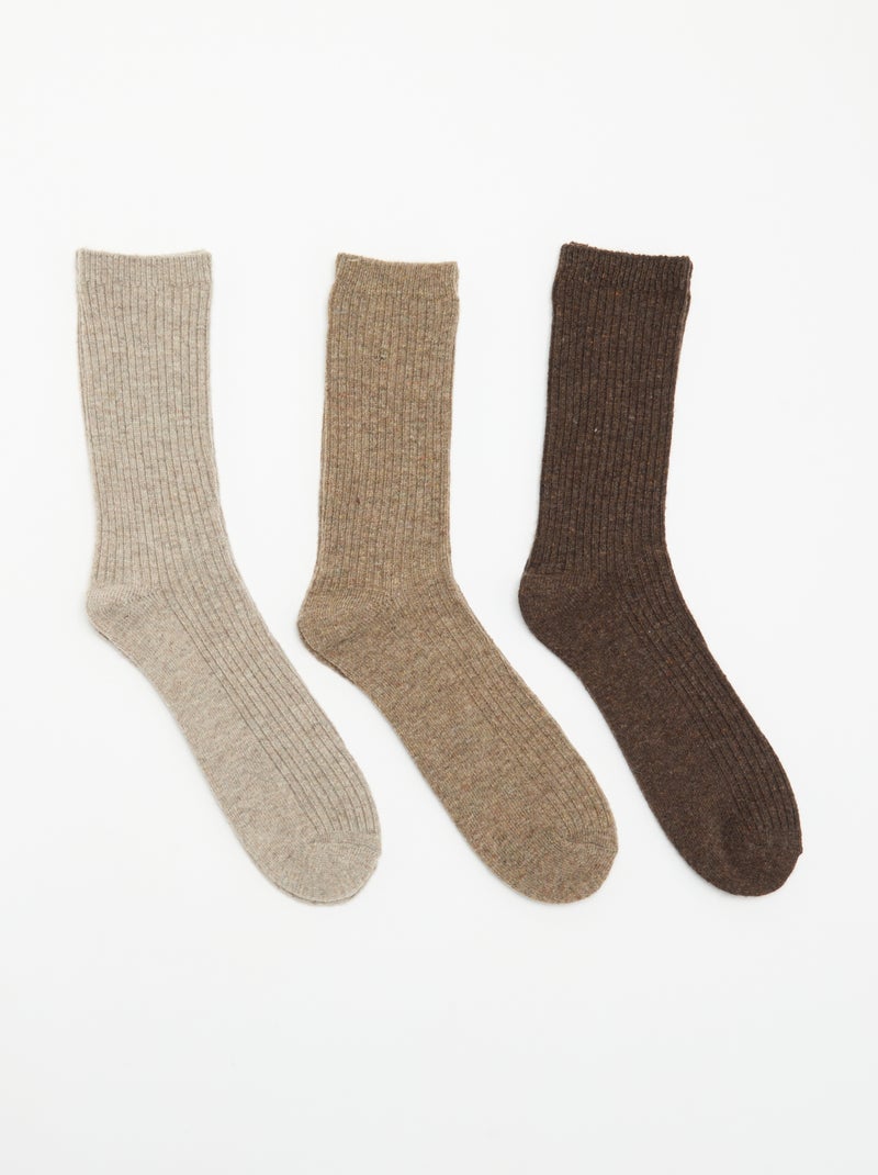 Calcetines altos Beige - Kiabi