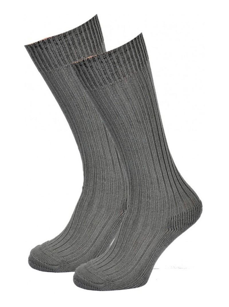 Calcetines altos hombre Algodón - Pack de 4 Caqui - Kiabi