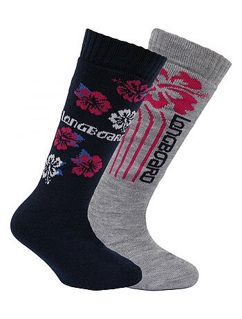 Calcetines altos Longboard niña pack de 2