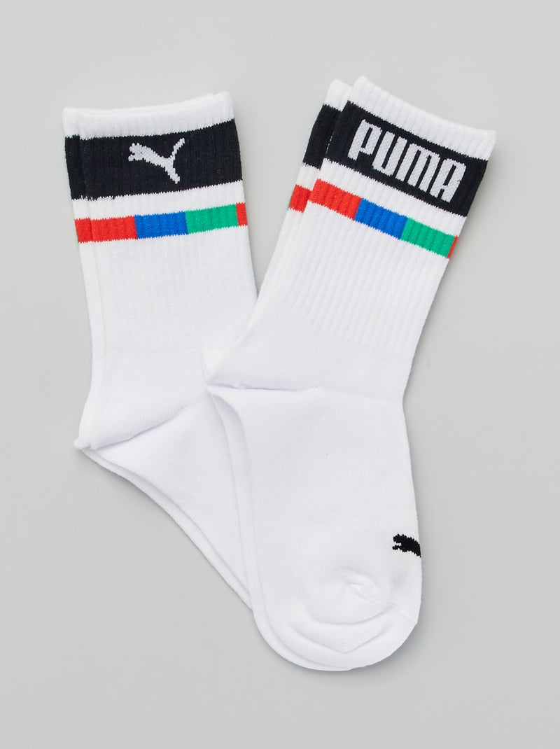 Calcetines altos 'Puma' - Pack de 2 BLANCO - Kiabi