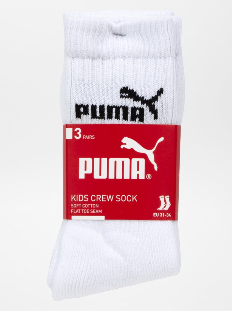 Calcetines altos 'Puma' - Pack de 3 BLANCO - Kiabi