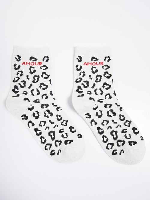 Calcetines AMOUR, estampado de leopardo metalizado - AFIBEL - Kiabi