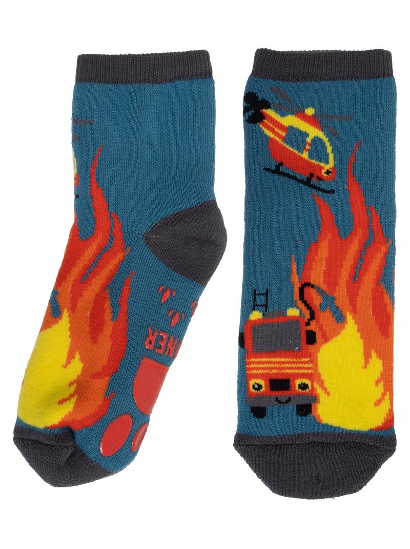 Calcetines antideslizantes Bombero - Algodón garçon Isotoner Azul petróleo - Kiabi