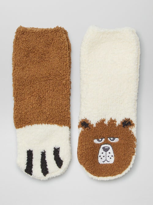 Calcetines antideslizantes cálidos 'animal' - Kiabi